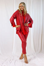 Red Vegan Leather Jacket