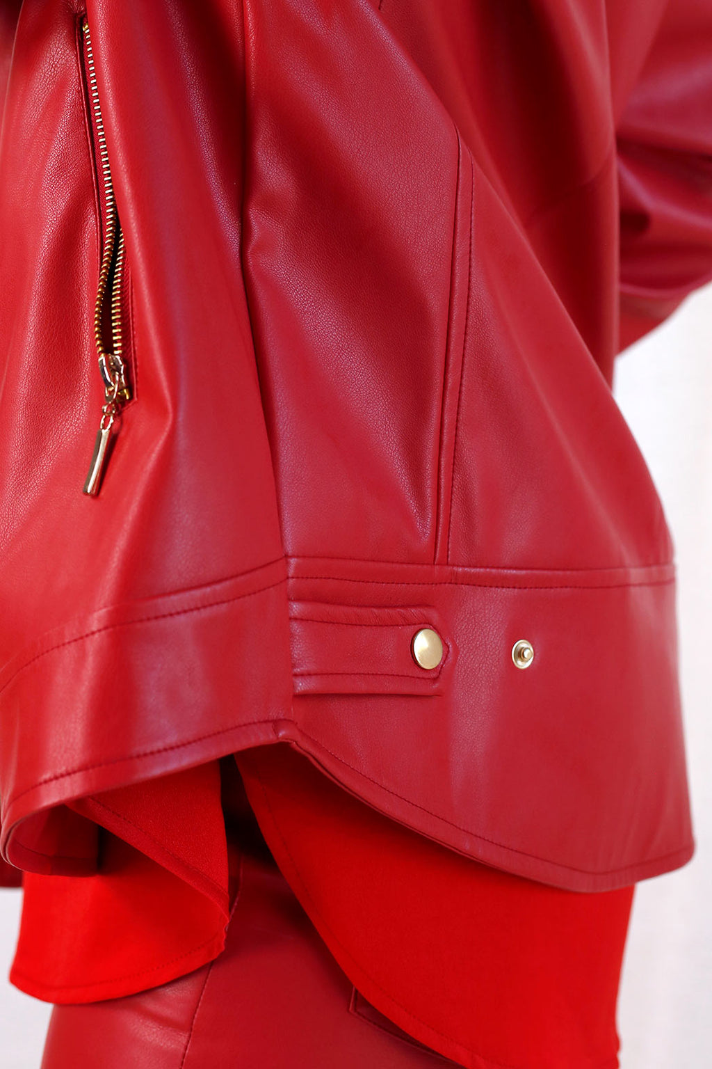 Red Vegan Leather Jacket