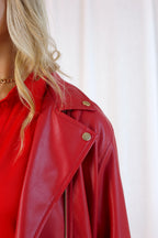 Red Vegan Leather Jacket