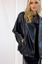 Black Vegan Leather Jacket - SALE