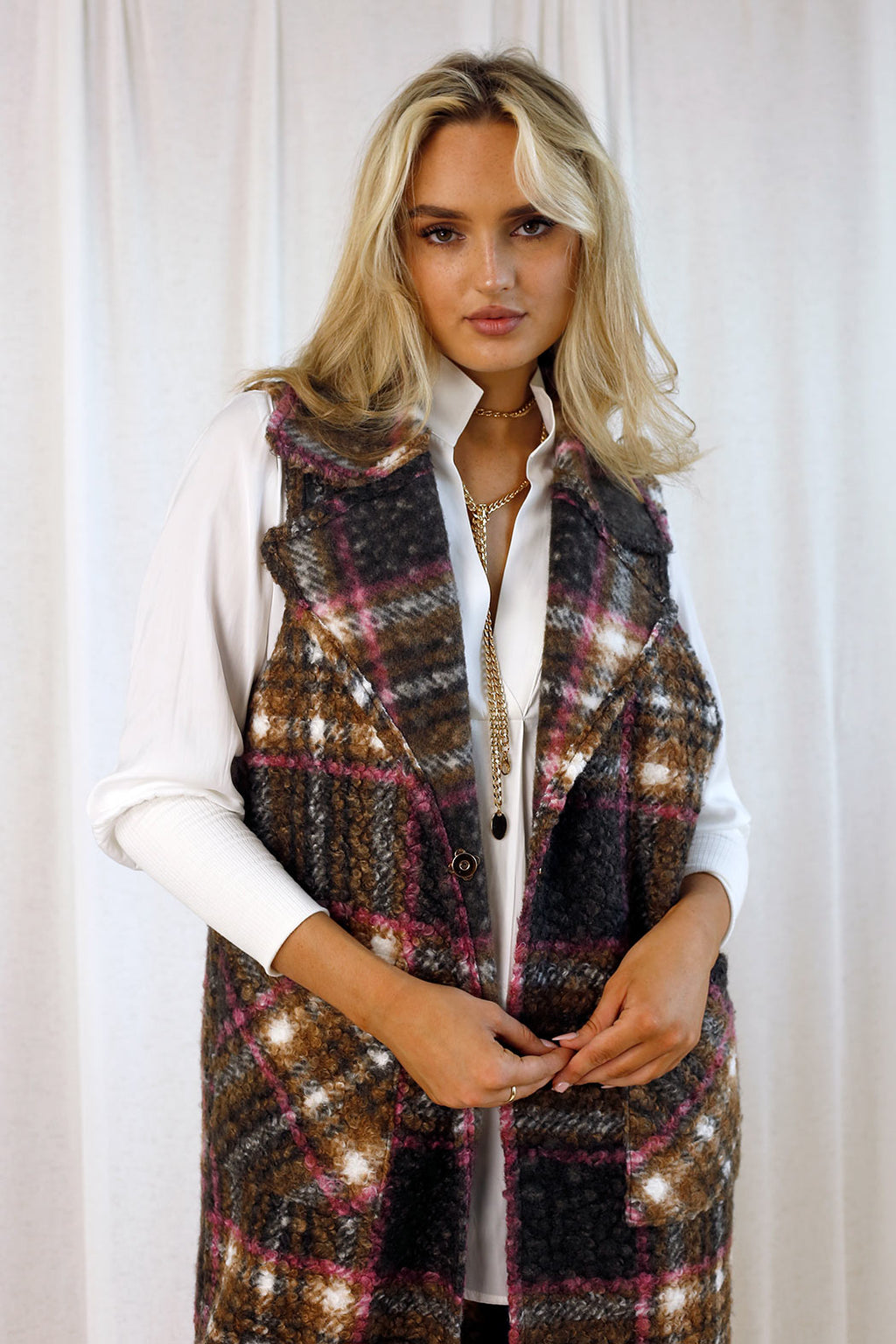 Pink/Tan London Vest - SALE