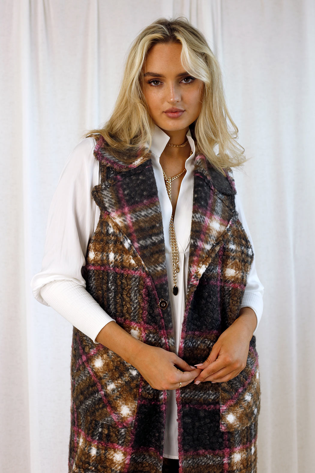 Pink/Tan London Vest - SALE