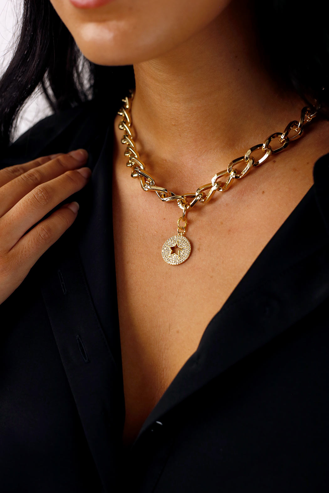 Star Pendant Gold Chain Necklace - SALE