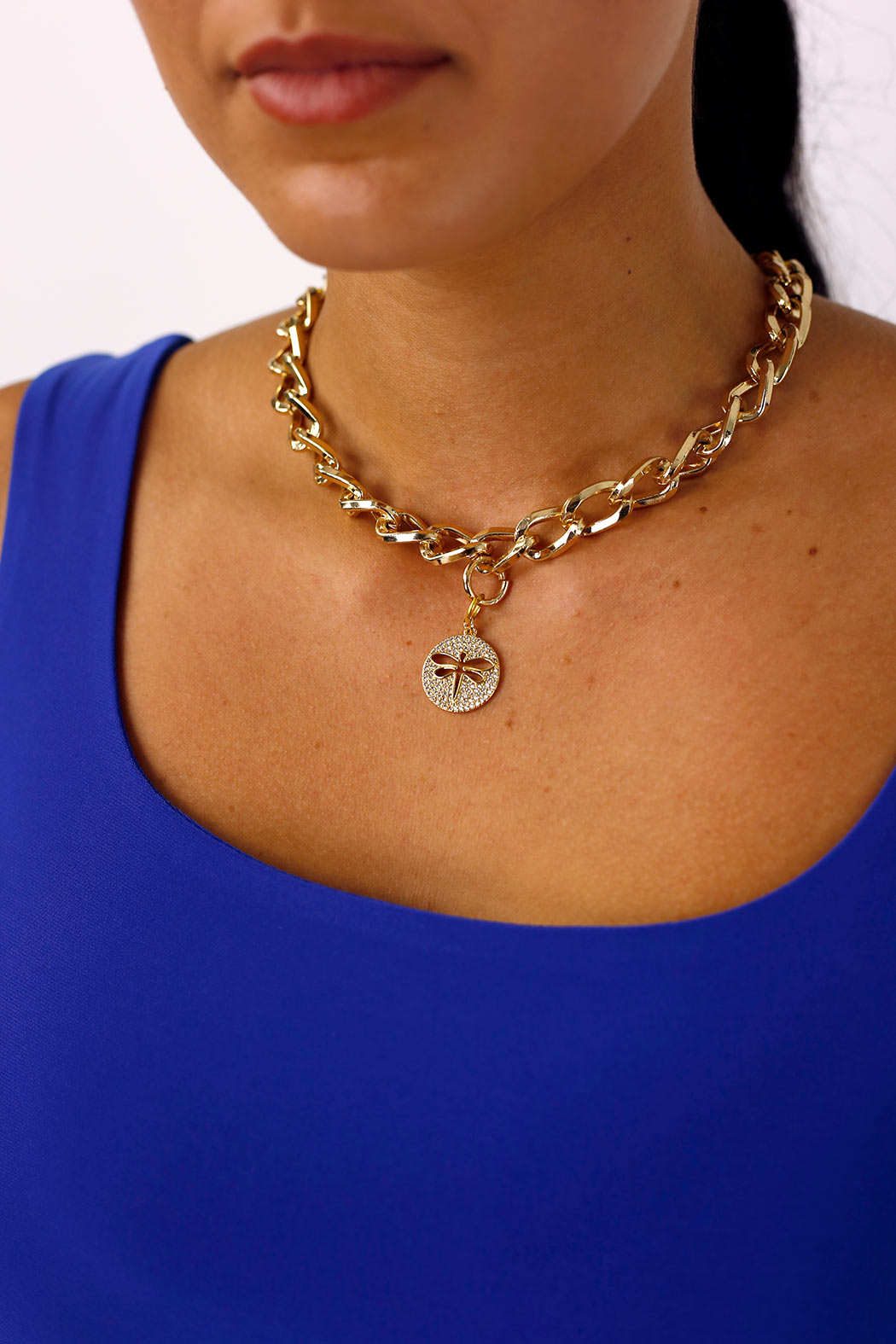 Dragonfly Pendant Gold Chain Necklace