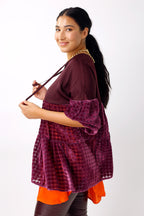 Wine Velvet Burnout Top - FINAL SALE