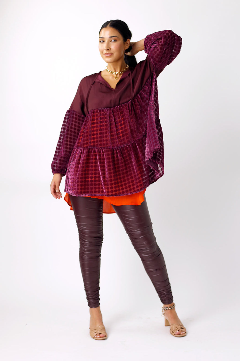 Wine Velvet Burnout Top - FINAL SALE