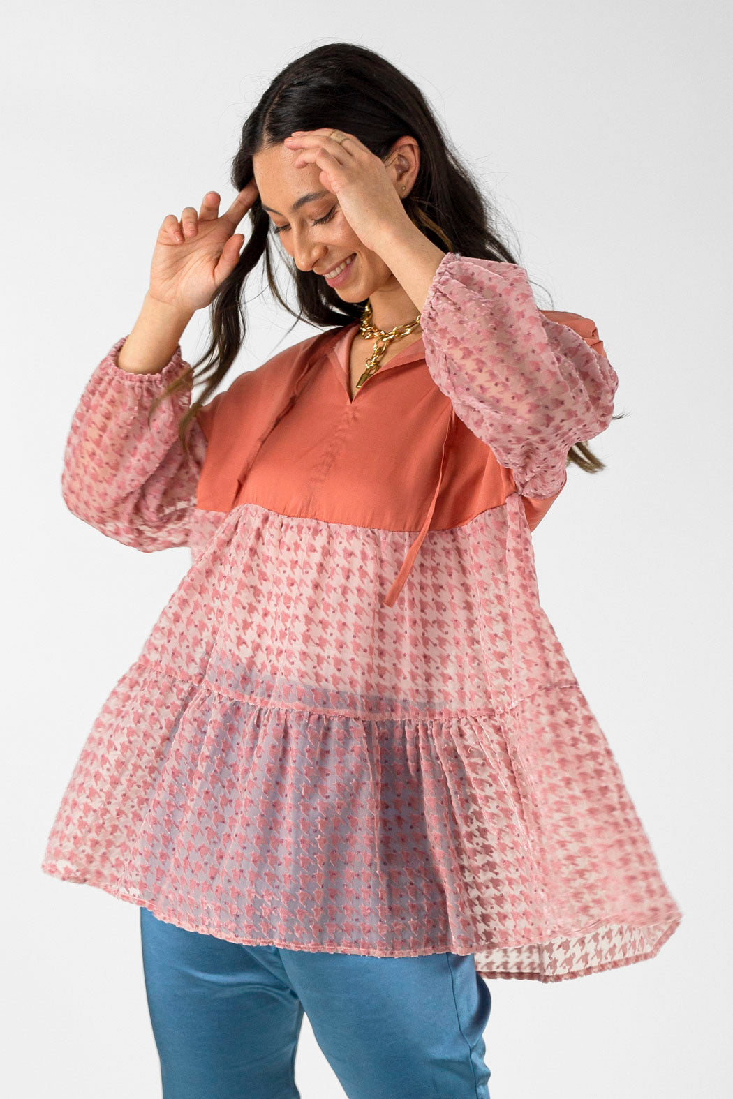 Peach Velvet Burnout Top - FINAL SALE