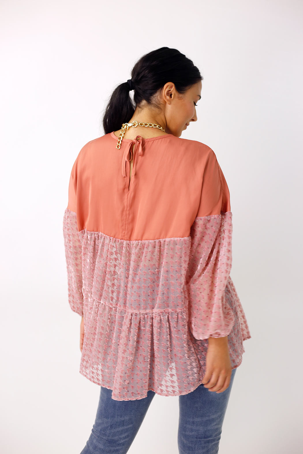 Peach Velvet Burnout Top - FINAL SALE