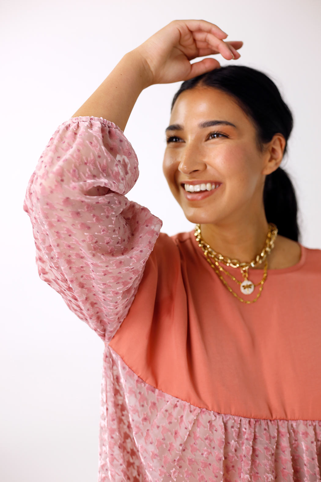 Peach Velvet Burnout Top - FINAL SALE