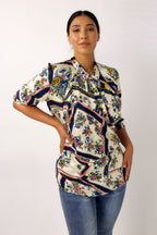 Scarf Silky Drape Shirt - SALE