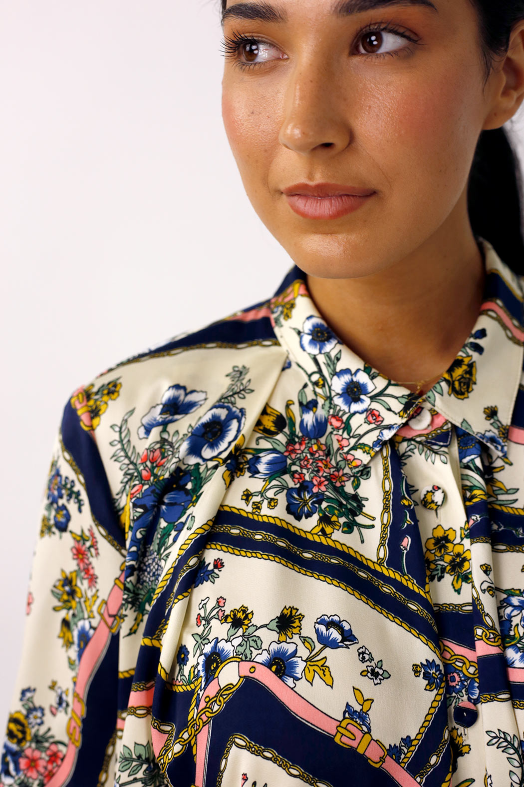 Scarf Silky Drape Shirt - SALE