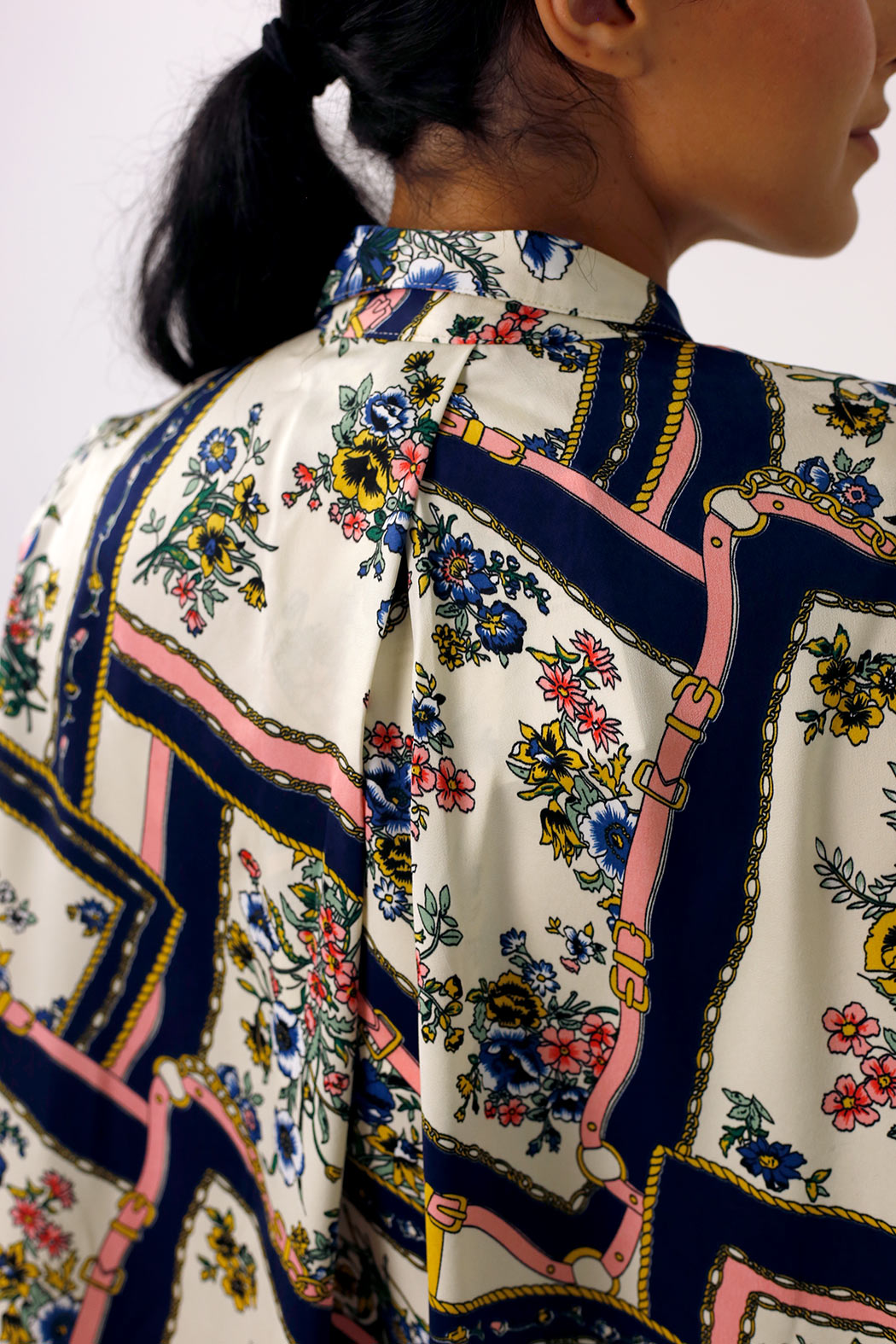 Scarf Silky Drape Shirt - SALE