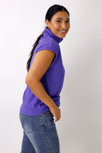 Purple Rib High Neck Top - FINAL SALE