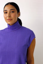 Purple Rib High Neck Top - FINAL SALE