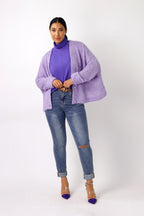 Purple Rib High Neck Top - FINAL SALE