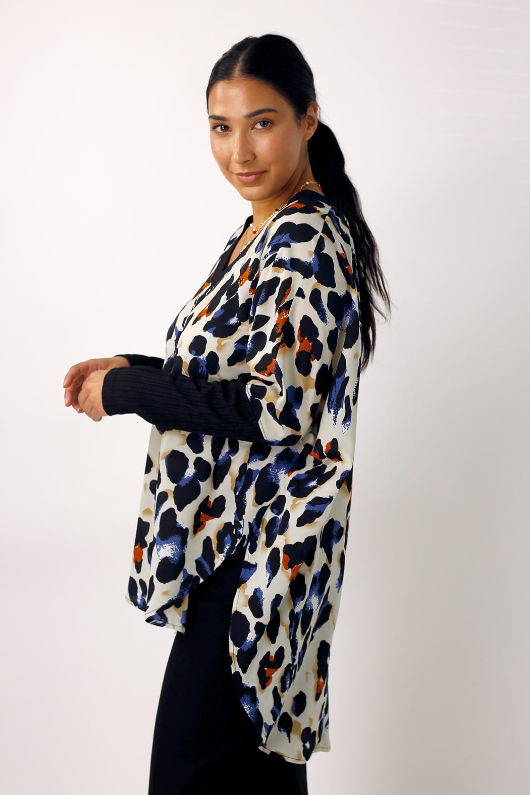 Spot Chiffon Combo Top - FINAL SALE