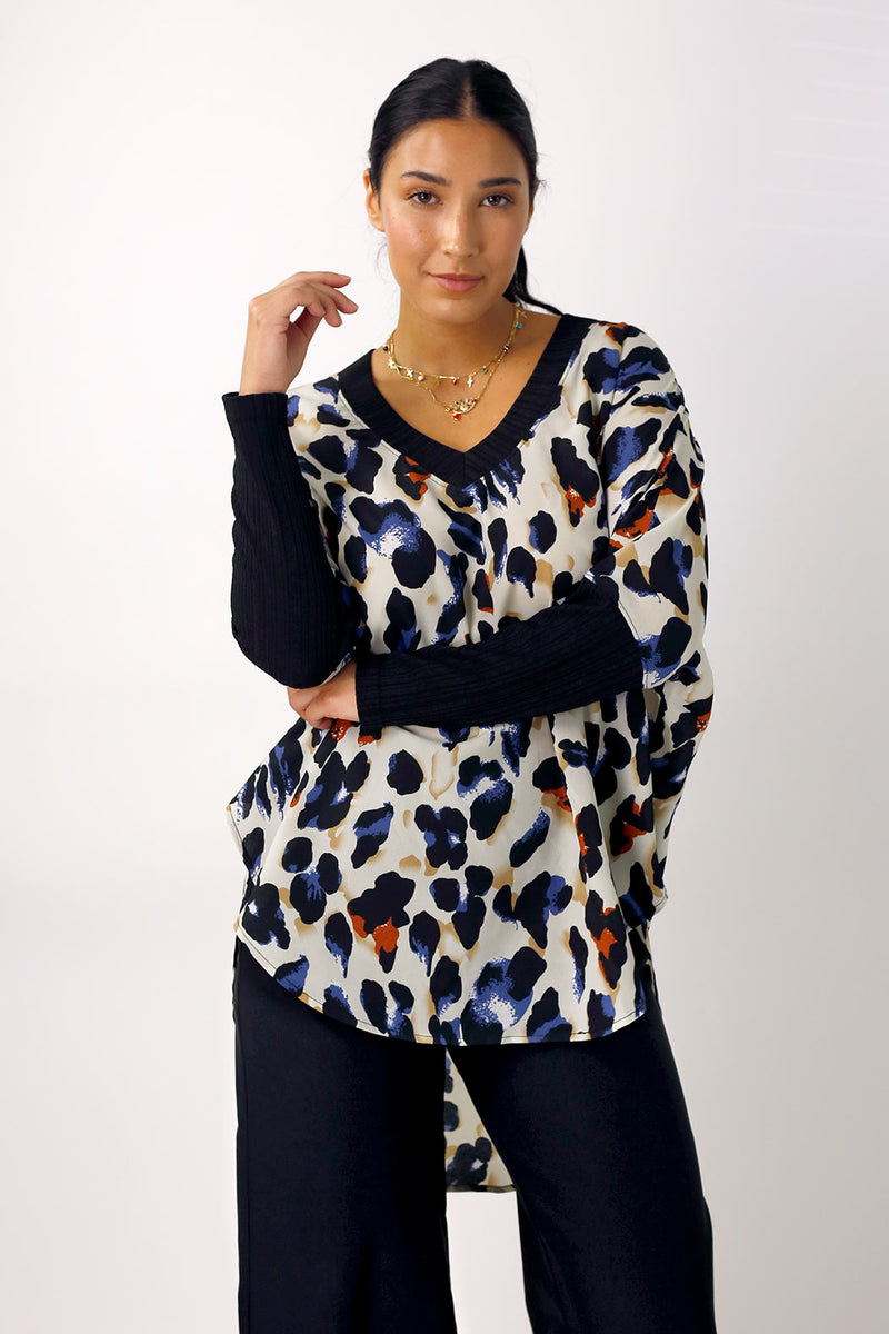 Spot Chiffon Combo Top - FINAL SALE