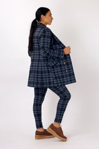 Teal Tartan Ponte Blazer - SALE