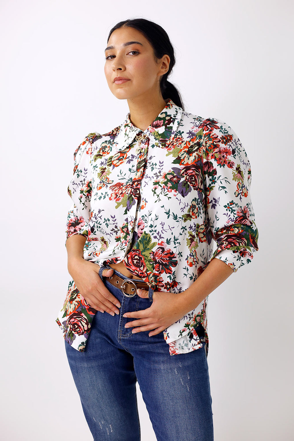 White Ruffle Statement Shirt - SALE