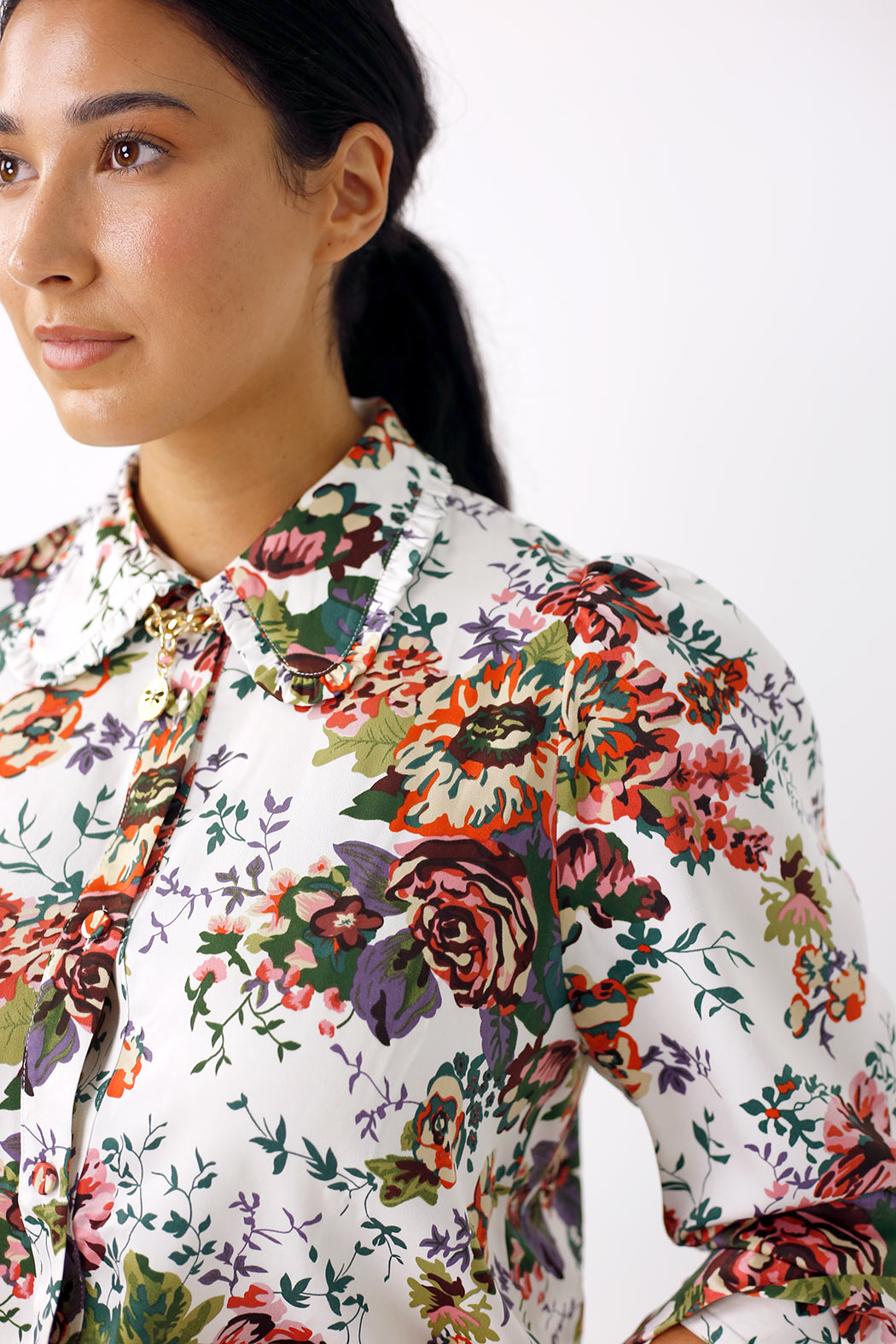 White Ruffle Statement Shirt - SALE