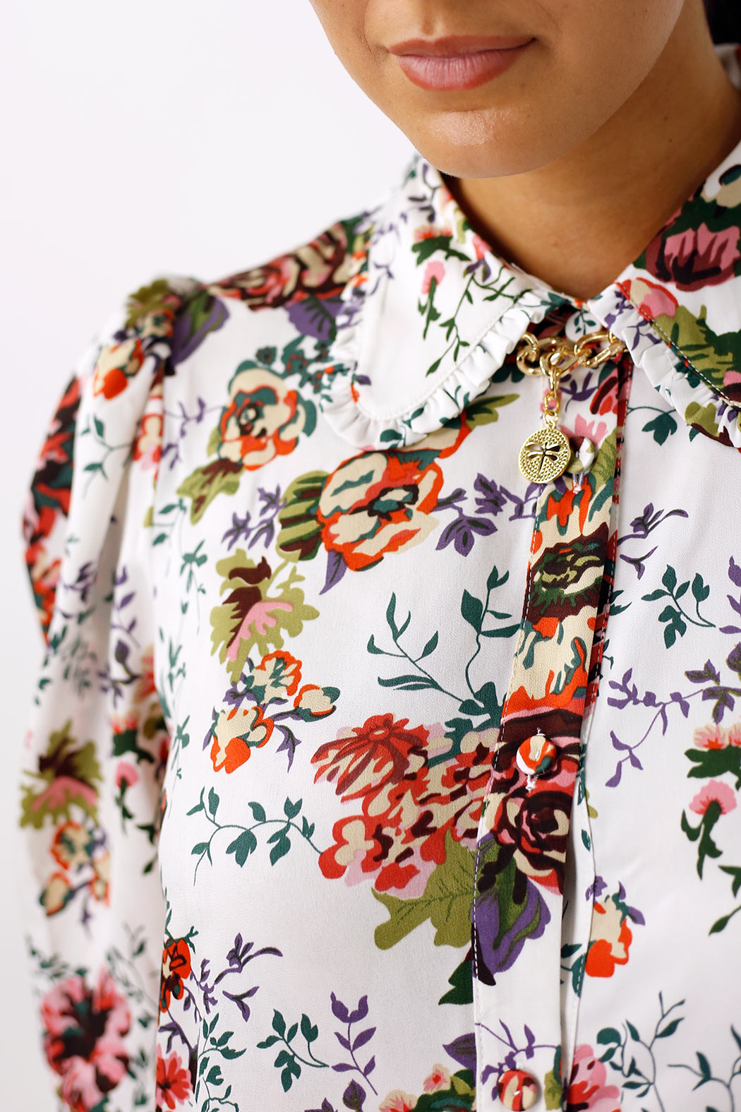 White Ruffle Statement Shirt - SALE
