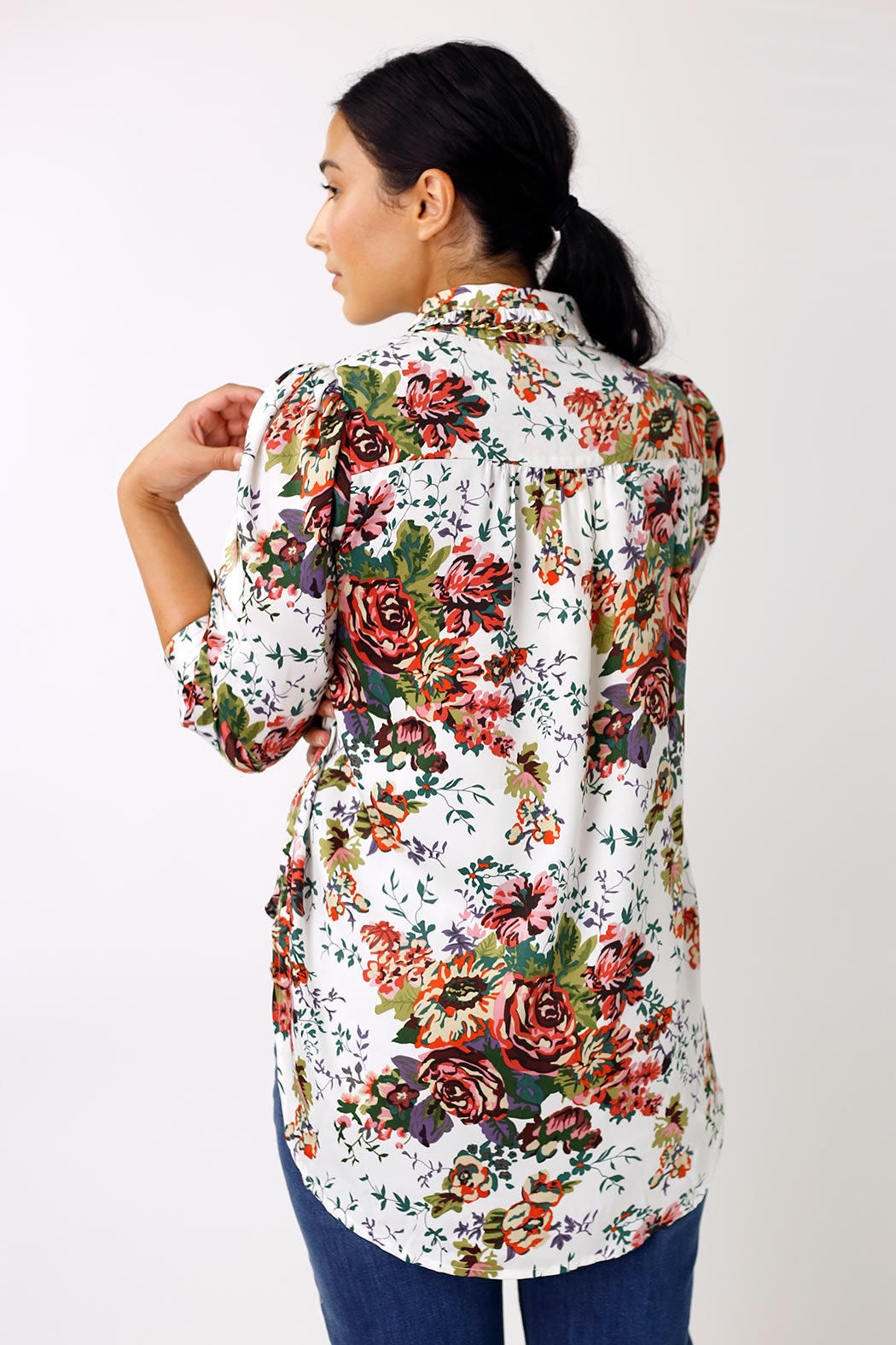 White Ruffle Statement Shirt - SALE