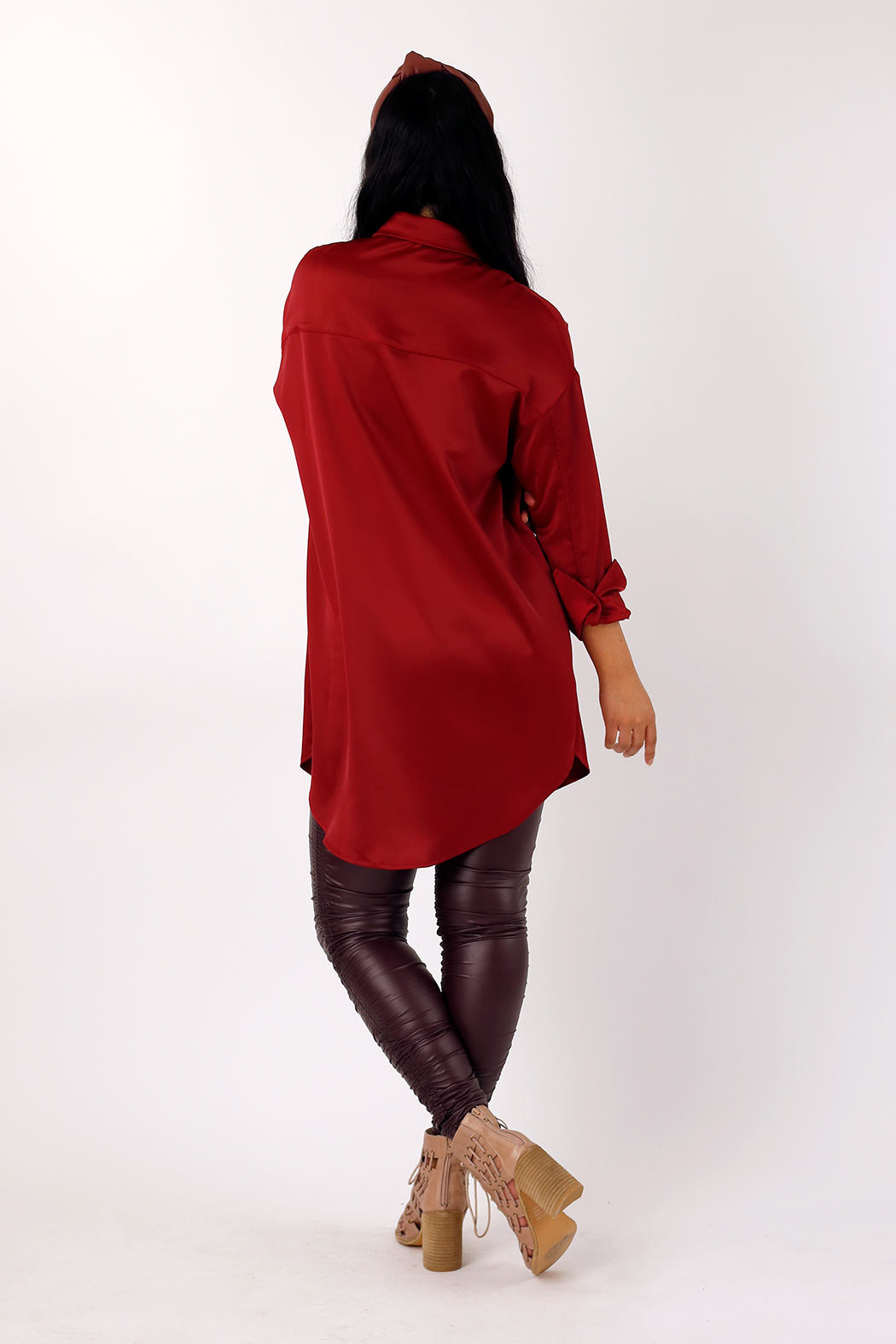 Red Satin Shacket - FINAL SALE
