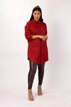 Red Satin Shacket - FINAL SALE