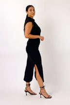 Black Plush Rib Dress - SALE