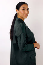 Forest Satin Shacket - FINAL SALE