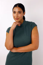 Khaki Plush Rib Dress - SALE