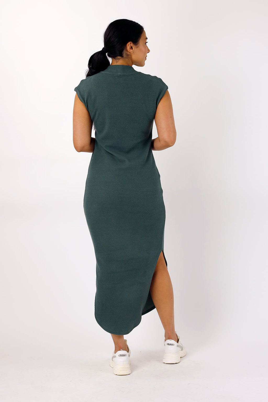 Khaki Plush Rib Dress - SALE