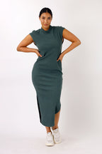 Khaki Plush Rib Dress - SALE