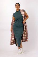 Khaki Plush Rib Dress - SALE