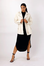 Ivory Vegan Leather Jacket - SALE