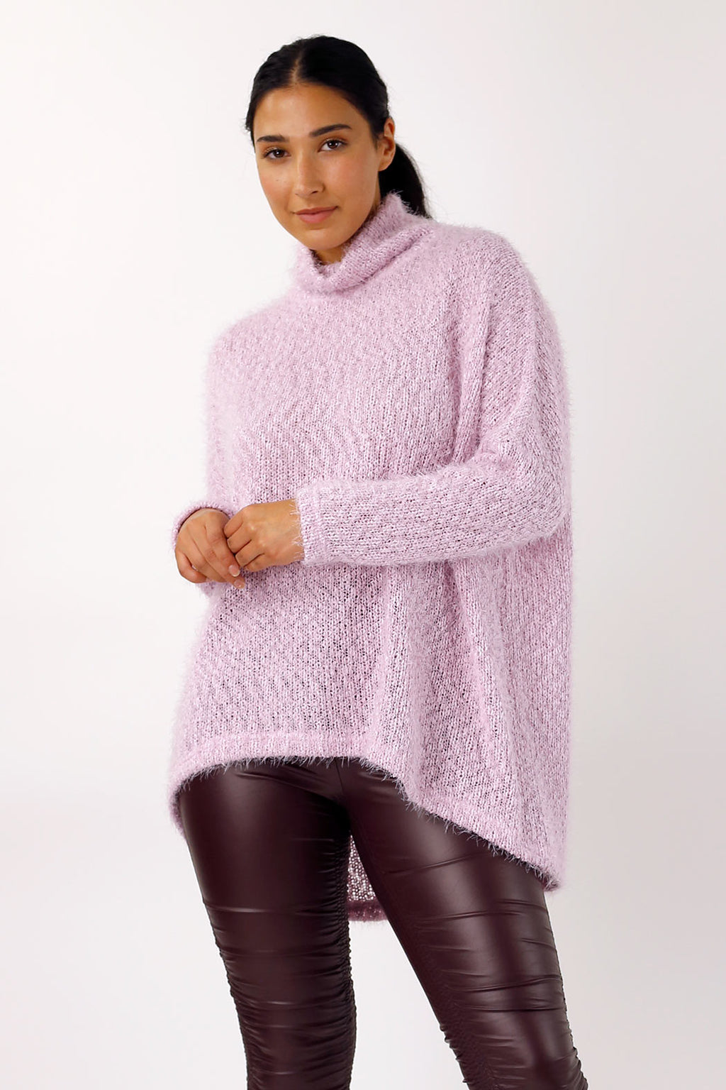 Pink Fluffy Hi-Lo Jumper - SALE