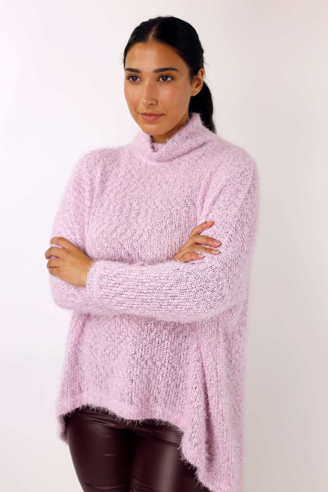 Pink Fluffy Hi-Lo Jumper - SALE