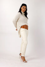 Ivory Fluffy Hi-Lo Jumper - SALE
