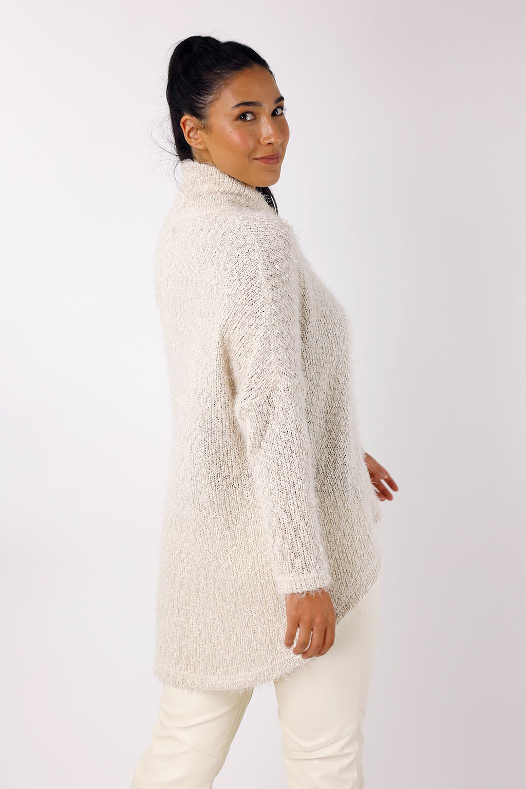Ivory Fluffy Hi-Lo Jumper - SALE