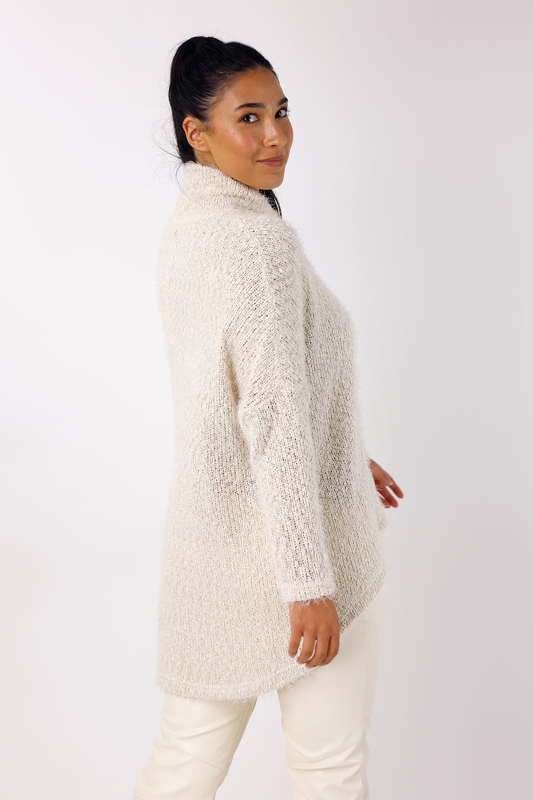 Ivory Fluffy Hi-Lo Jumper - SALE