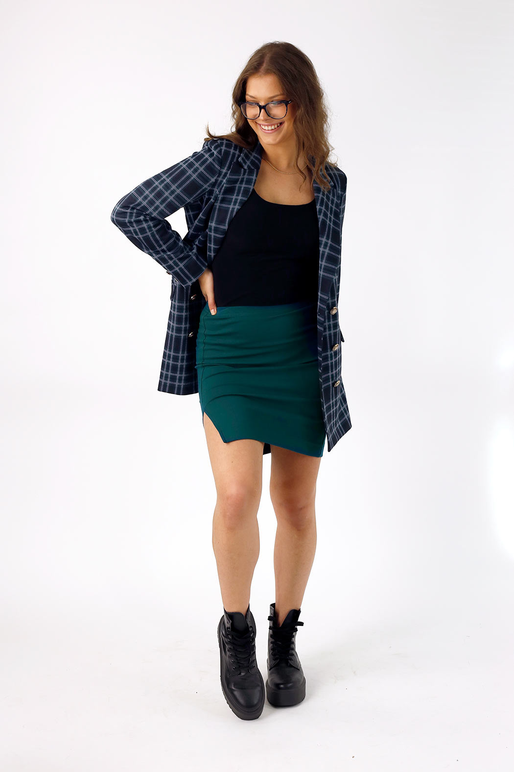 Green Ponte Mini Skirt - FINAL SALE