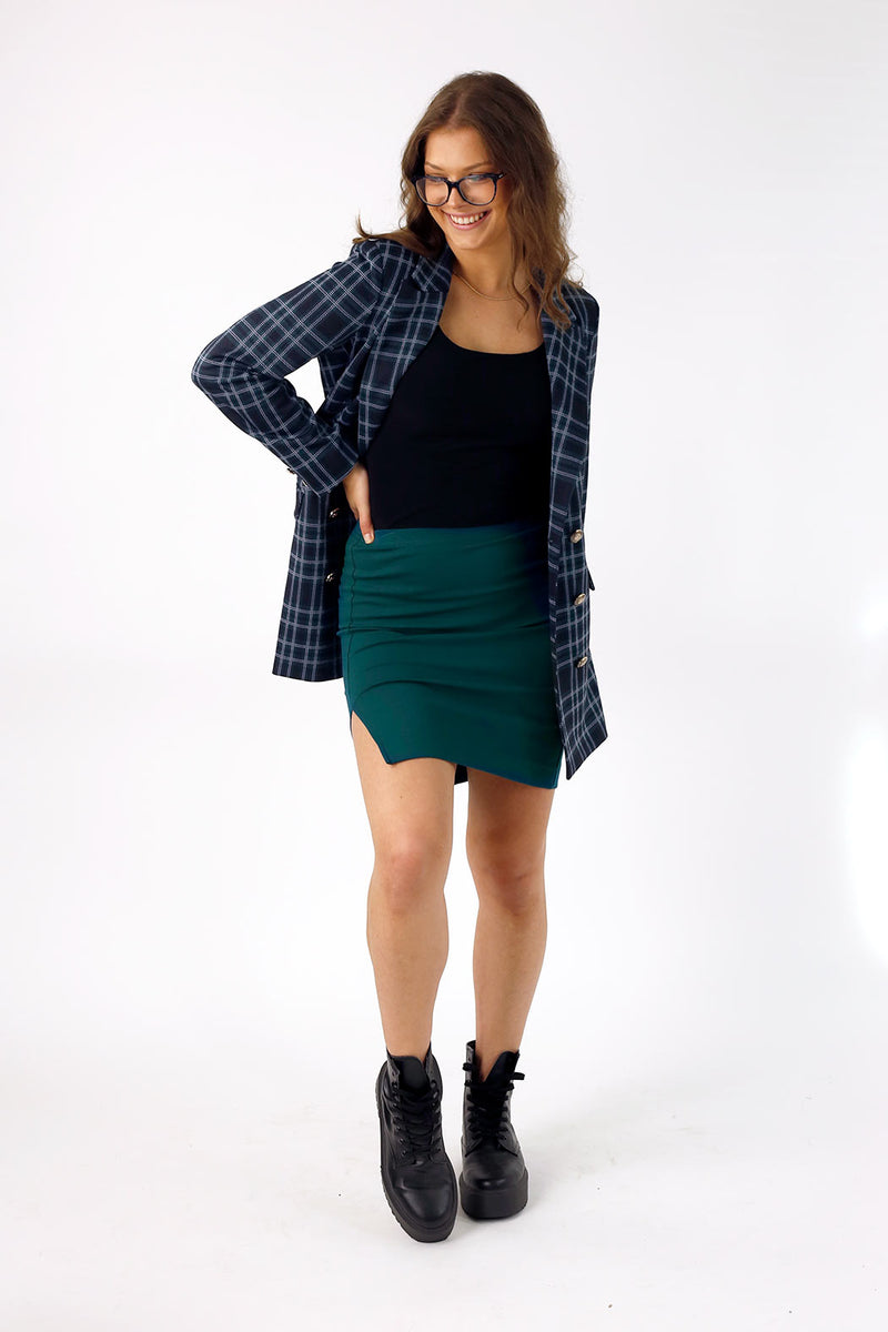 Green Ponte Mini Skirt - FINAL SALE