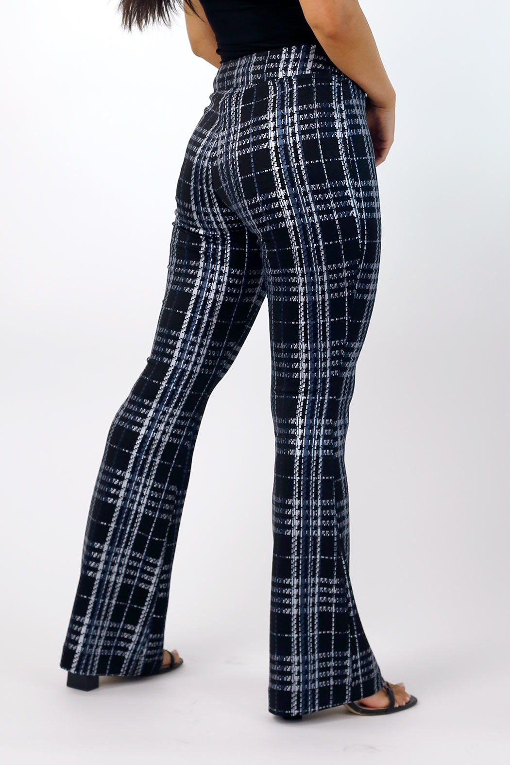 Blue Check Flare Pant - FINAL SALE