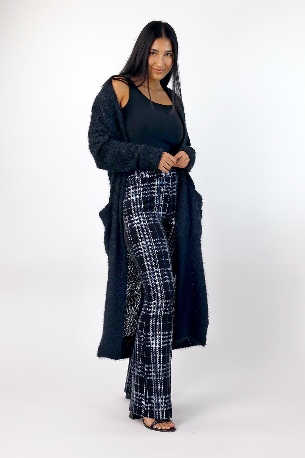 Blue Check Flare Pant - FINAL SALE