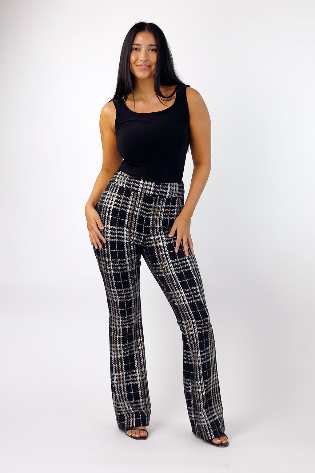 Bronze Check Flare Pant - SALE