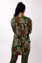 Khaki Floral Silky Gatsby Shirt - SALE