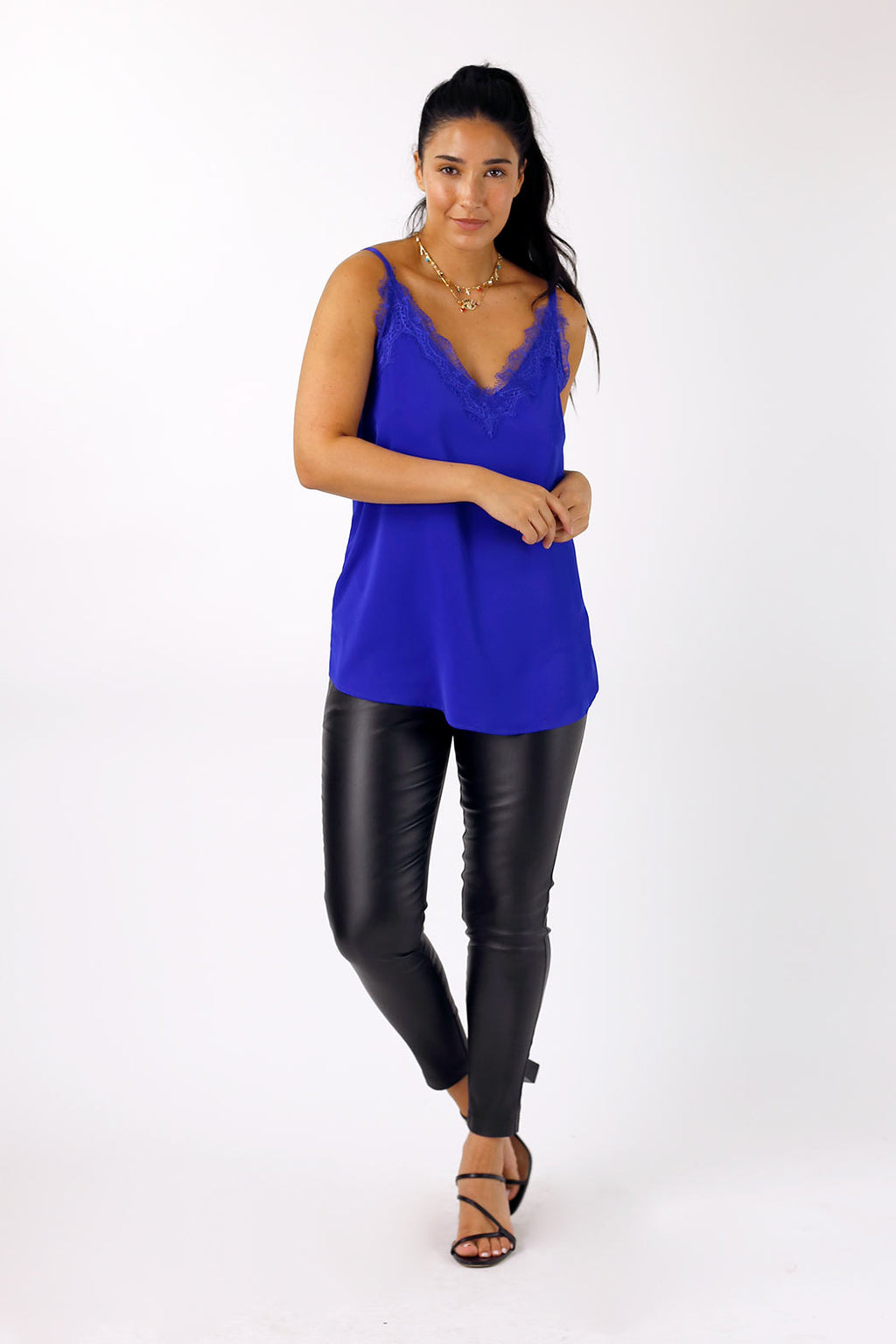 Cobalt Soft Touch Lace Cami - FINAL SALE