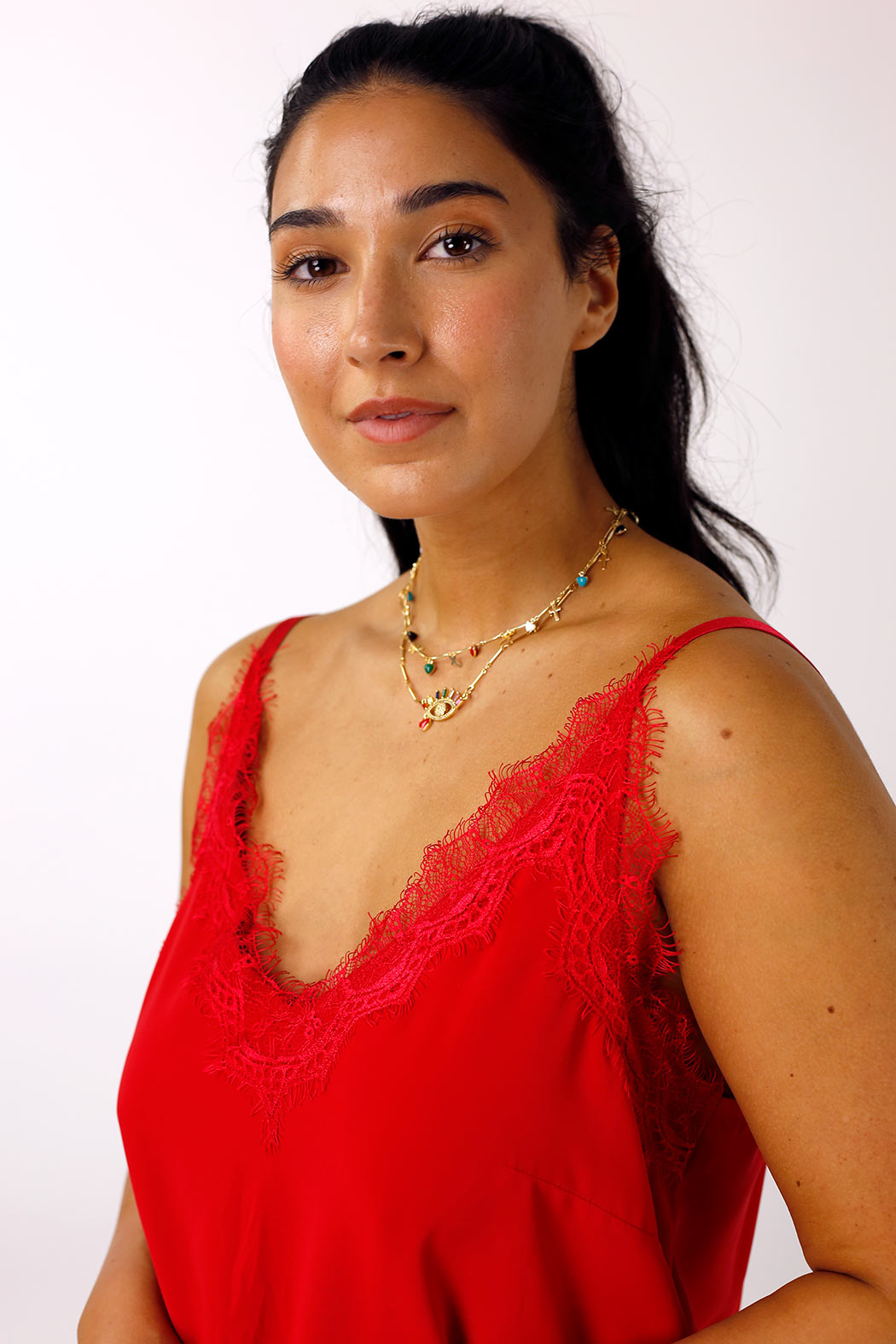 Red Soft Touch Lace Cami - SALE