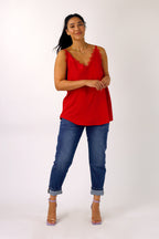 Red Soft Touch Lace Cami - SALE