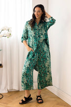 Jade Snake Silky Crop Culottes - Final Sale